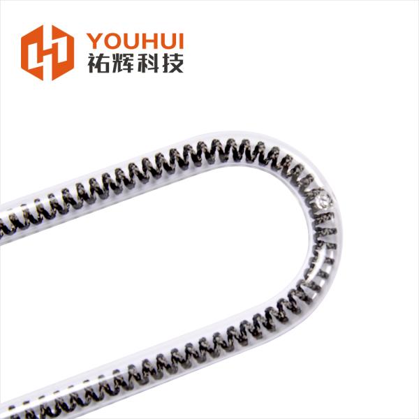 U-Shaped Single Tube Carbon Fiber Infrared Heating Lamp with 1100-2600°C Filament Temperature and Gold Reflector