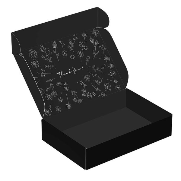 Custom Logo Matte Black Corrugated Mailer Box for Custom Size Accepted Shipping Boxes
