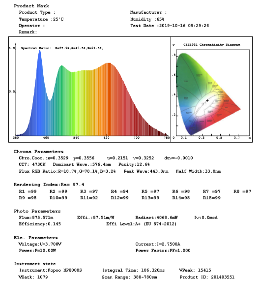 Waterproof Cordless Rechargeable Led Work Light 10w Auto Color Matching Lamp
