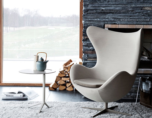 Egg chair by Arne Jacobsen wool fabric egg chair