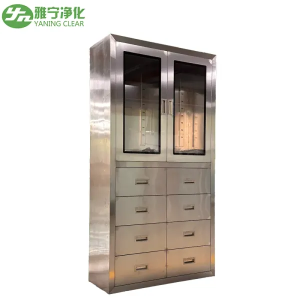 Stainless Steel 304 Medical Cabinet with Embedded Toughened Glass Window and Dampproof Design for Healthcare Facilities
