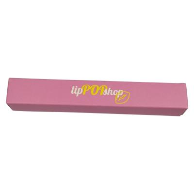 Impressão de logotipo personalizado papel de papelão bloqueio automático maquiagem cosmética embalagem batom brilho de lábio caixa de brilho de lábio