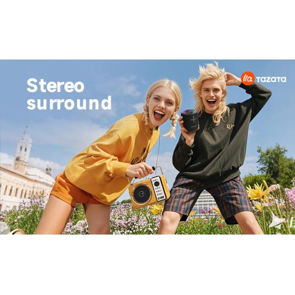 TAZATA FUN 50 IP67 Waterproof Small Bluetooth Speaker With Extended 4-20 Hour Battery Life