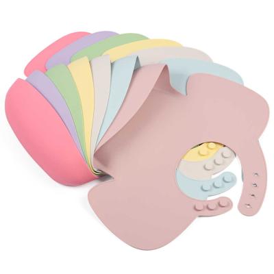 BPA Free Baby Silicone Feeding Set 141g Silicone Bib With Pocket
