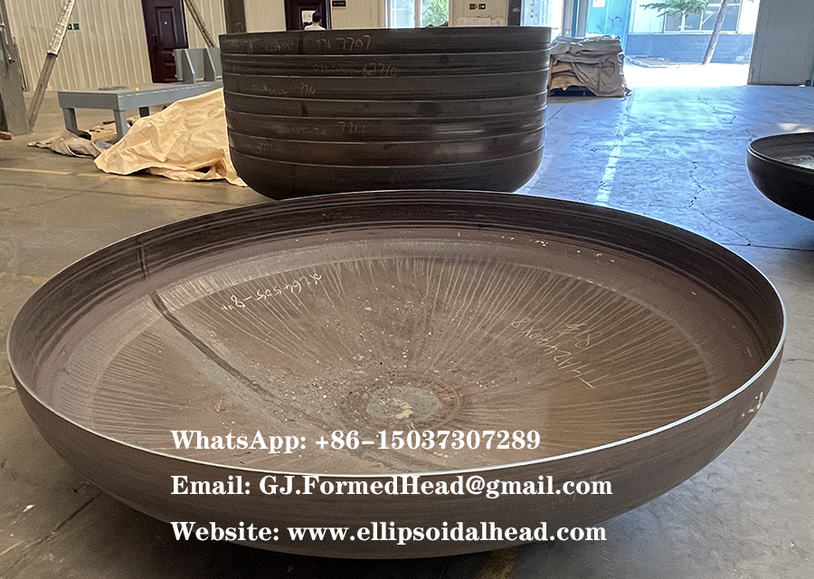 ASME Certified SA516 GR70 Carbon Steel Large Diameter Joggled Torispherical Heads Manufacturer in China
