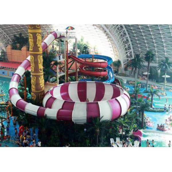 Fiberglass Water Park Slide , Indoor Middle Behemoth Slide For Adult