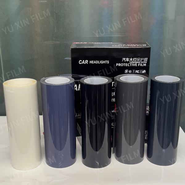 Dark Black TPU Car Headlight Film 0.3x15M Anti Scratch Lamp Film UV Protection
