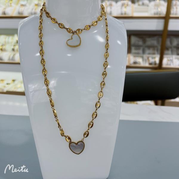 Women Girls Trendy Heart Pendant Necklace Europe USA Shell Heart Charm Choker