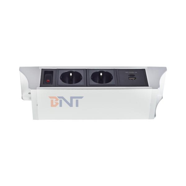 Flexible EU Installed Under Tables/Chairs/Sofa Edge Power Strip Hanging Electric Extension Sockets With USB Port
