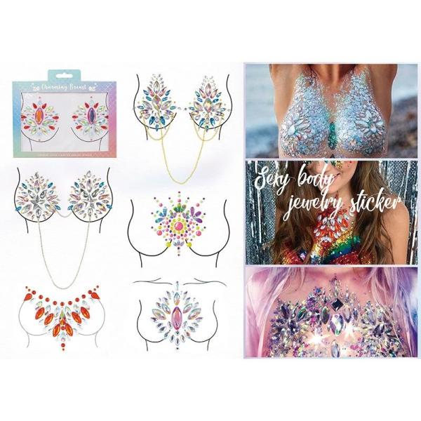 OEM ODM Party Festival Crystal Face Sticker Safe Temporary Body Jewel Sticker