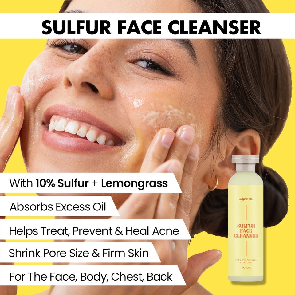 OEM ODM Brand Customized Sulfur Facial Cleanser for Acne Treatment, Pore Tightening, Oil Control, and Facial Whitening