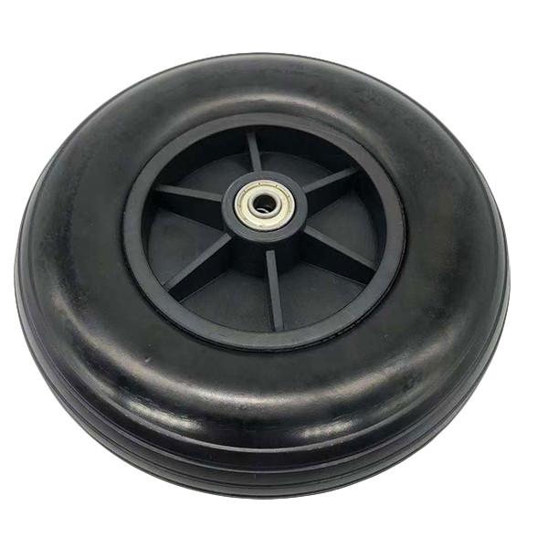 PU Foam And PP Core Front  Wheelchair Castor Wheel 8inch 200mm Black Grey