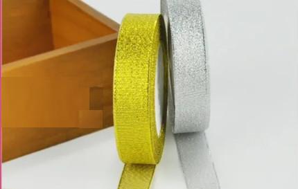 Attractive Eye Catching Silver And Gold Christmas Ribbon 3/8-4 Size