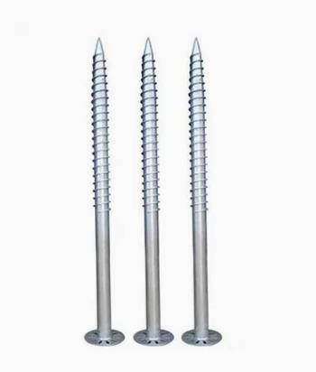 1200mm Length Helical Pile Footings Ground Screw Pile With Welded Flange