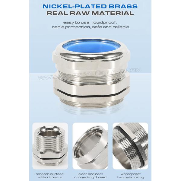 Латунные кабельные вводы PG со степенью защиты IP68 с синими силиконовыми уплотнениями и уплотнительными кольцами
