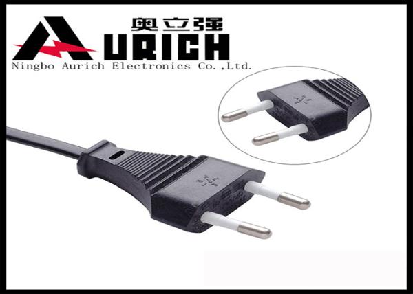 220V EU Stype 2 Pin European Power Cord / AC Power Cable PVC Material