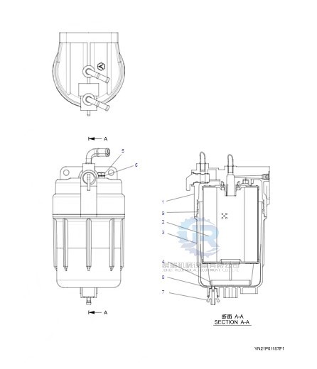 Yn21p01157f1 Fuel Filter Element Assy For Kobelco Sk 250-10 Sk350-10