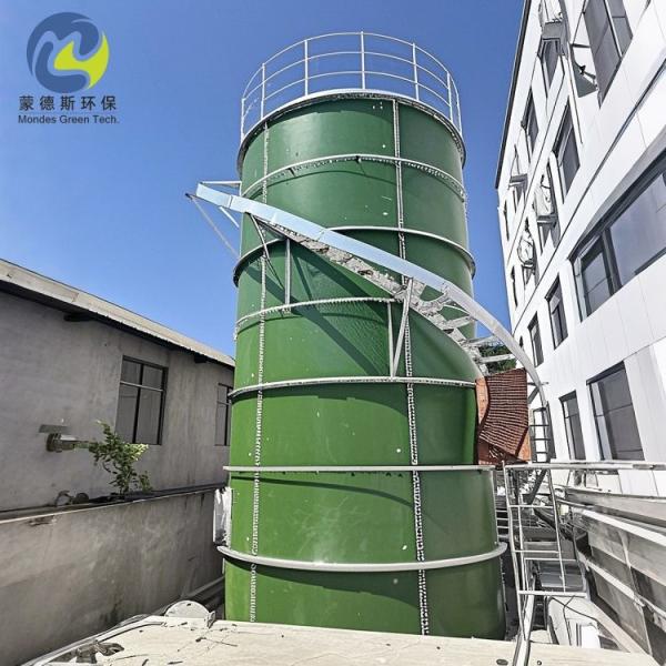 Green Cylindrical Composite Stainless Steel Bolted Storage Tanks for Waste Water