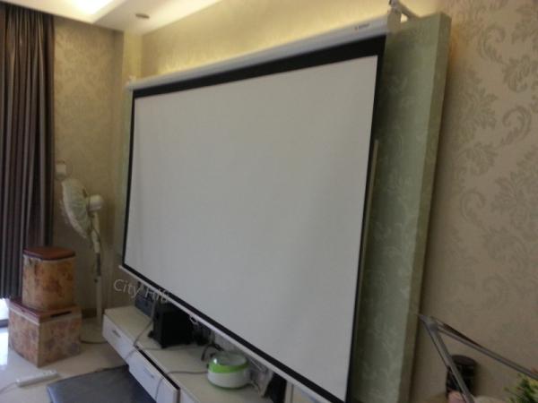 Full HD 92 Inch Auto Projection Screen Matt White 16:9 Wall Mount Power-driven Screens 3D