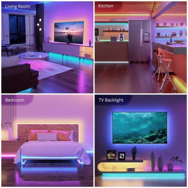 Flexible Waterproof RGB LED Neon Flex Strip 50 Meter Roll 60 LEDs per Meter Multi Color Changing for Decorative Lighting