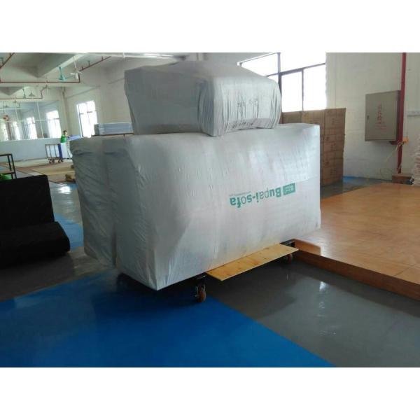 Modern Style Metal Legs Tufted Leather 3 Seater Sofa