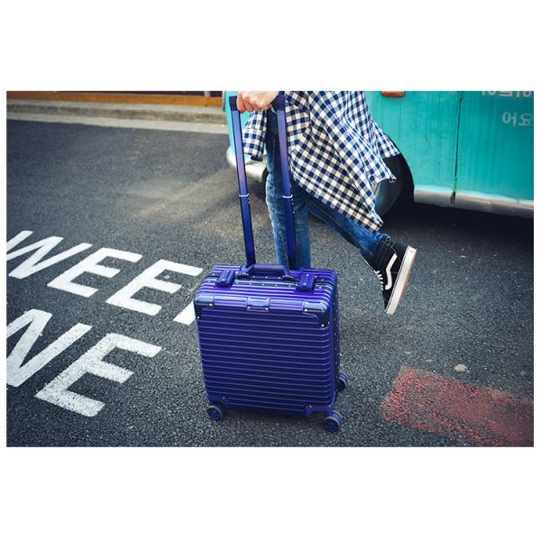 Equipaje de 18 pulgadas, equipaje de embarque pequeño multifuncional, maleta de aluminio para negocios, contraseña para hombres y mujeres 17 caja dura de viaje