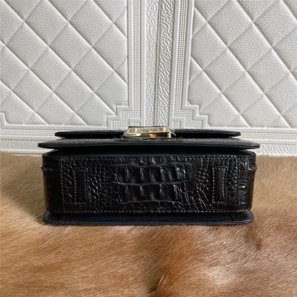 Authentic Real Alligator Leather Women Flap Purse Female Small Handbag Genuine Crocodile Skin Lady Chain Shoulder Bag