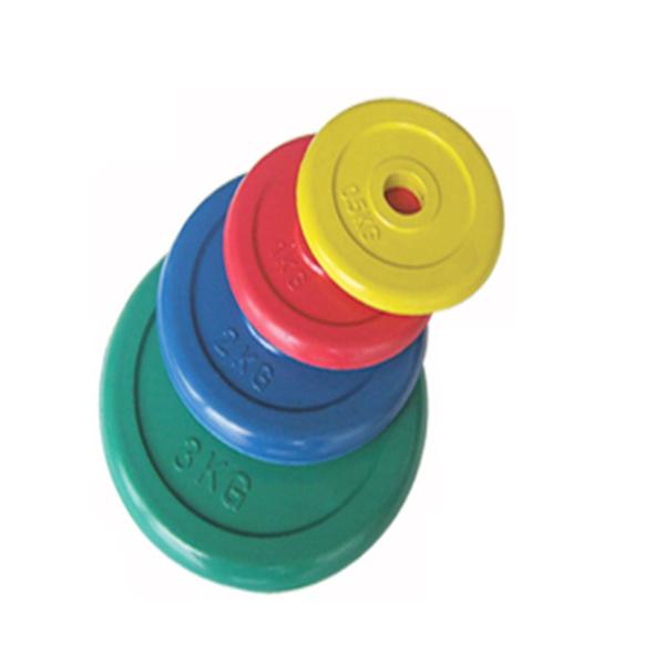 Multicolor 1 Inch Rubber Coated Weight Plates For Crossfit Training