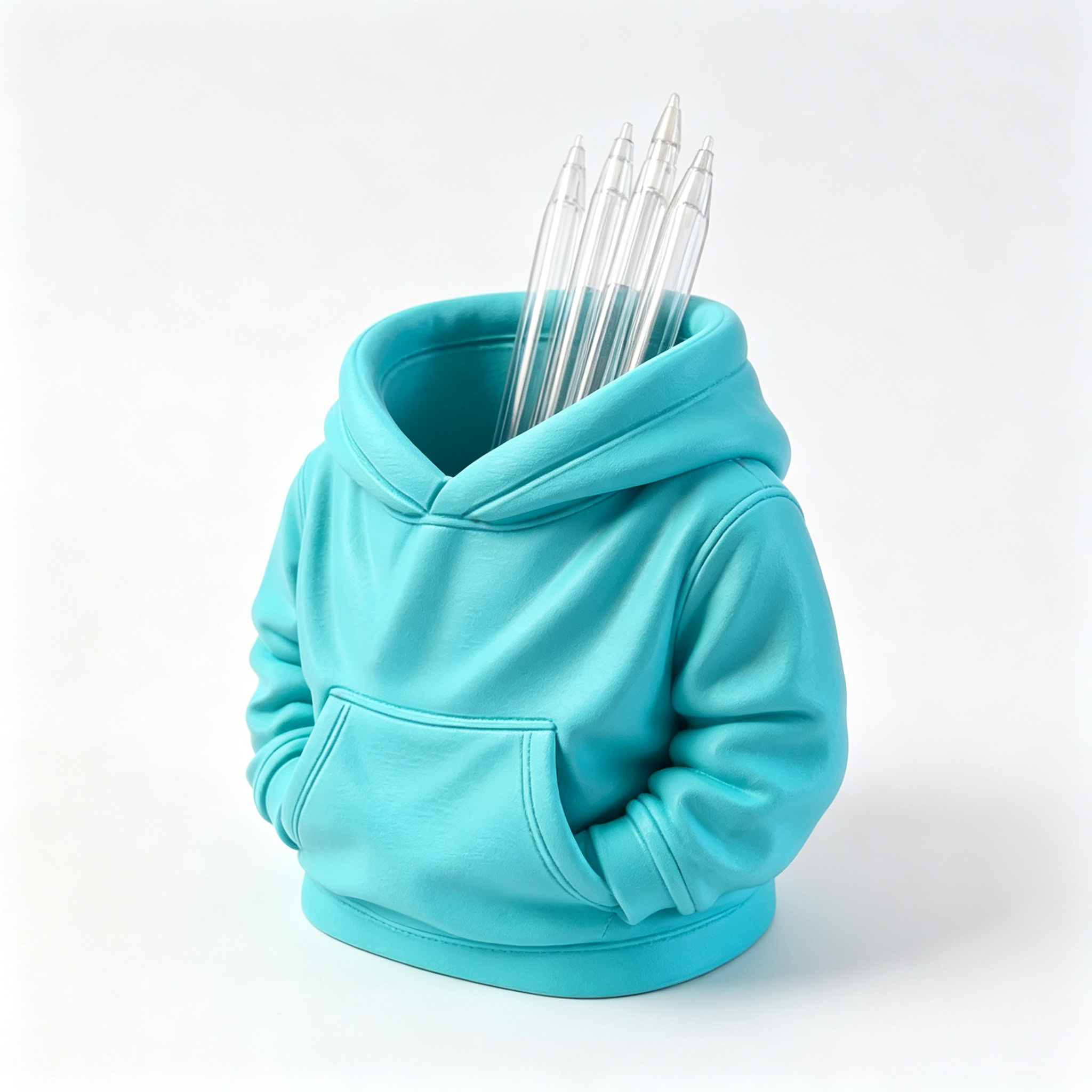 Hoodie Shaped 3D Printed Office Supplies Blue Organization Desk Pen Holder