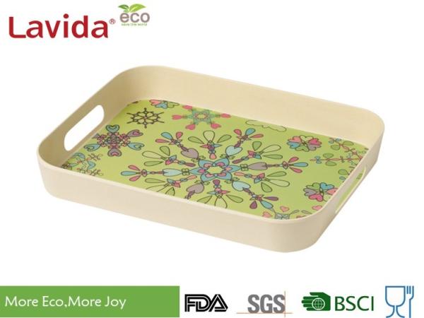 Home Use Food Serving Trays With Carry Handles Anti - Slide Environmental Friendly
