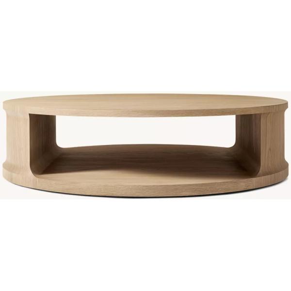 Meubles de table à café modernes et ronds personnalisables avec toit en bois pour le salon