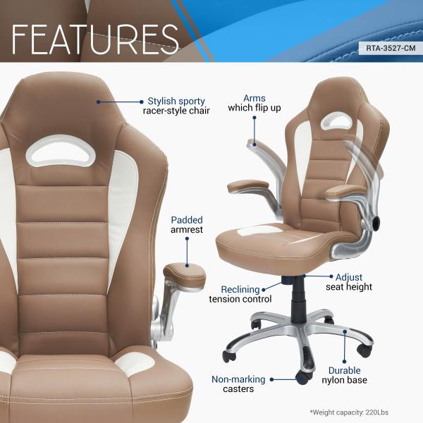 Modern Design Ergonomic Office Chair Comfortable Computer Desk Chair Adjustable Reclining Swiveling PC & Racing Game Chair