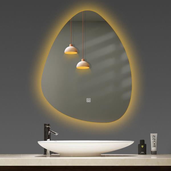 Irregular LED Round Bathroom Mirror 6500K 3200K Luxury Illuminated Bathroom Mirrors