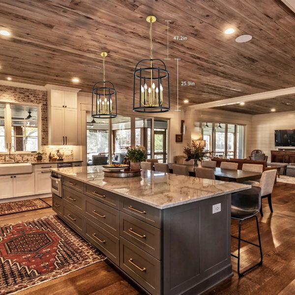 Yihao Modern LED Chandelier Gold Iron Dome Pendant Light with Customized Designs and 30000 Hours Lifespan for Living Room