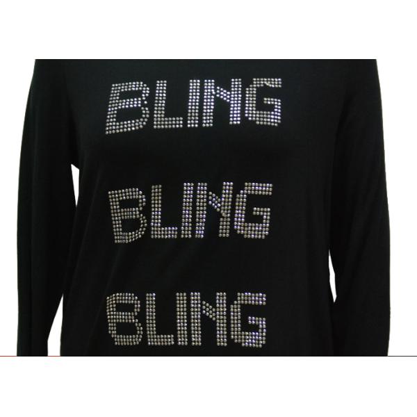 Beautiful Cool Casual Ladies Wear Womens Full Sleeve T Shirts Front With Hot Drilling