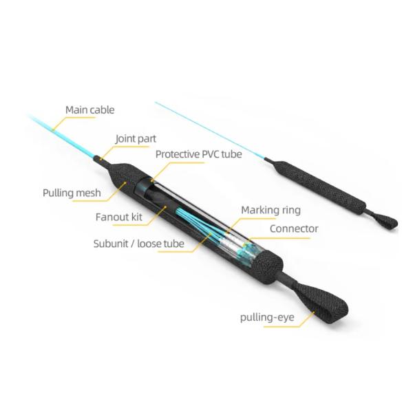 El ojo de tracción de encargo pre terminó la base multi LC/UPC del cable 4/6/8/12 de la fibra