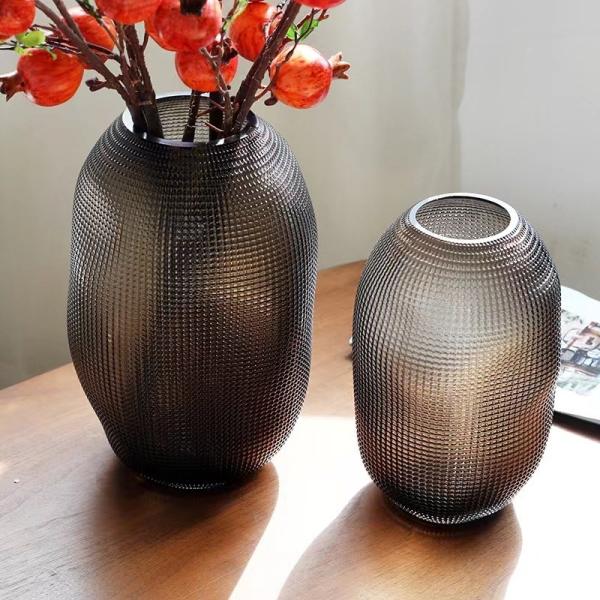 Vaso de vidro de âmbar elegante, estilo moderno/vintage, porta-flores decorativa para casamento em escritório