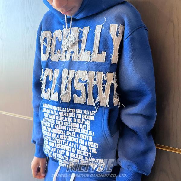 Des chaussons à capuche brodés et personnalisés pour hommes, des chaussons à capuche anti-rides.