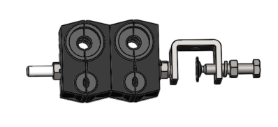 Pince de tension ADSS pour câble d'alimentation 4 voies pour 2x(4.8–7)+2x(15–22)mm câbles