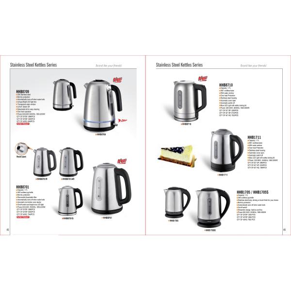 Stainless Steel Electric Kettle for Hotel Portable Water Kettle 1.6-2.0L Capacity