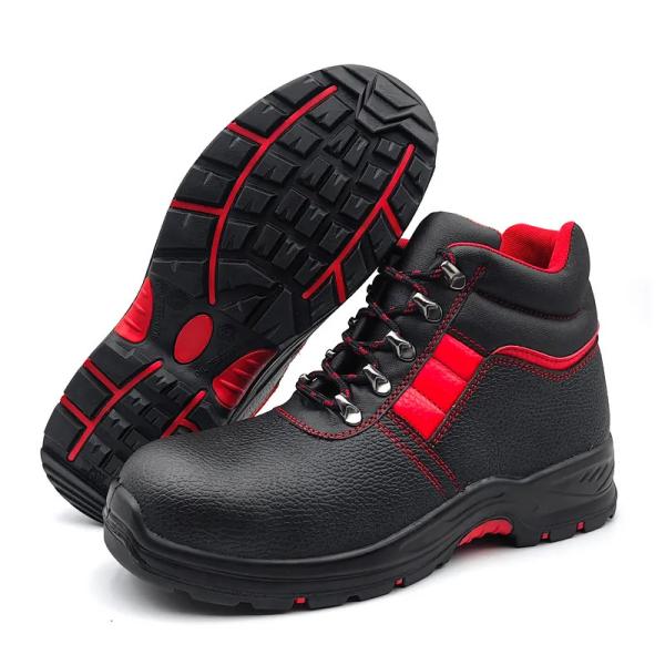 Mining Industrial Safety Shoes Anti Impact Leather Slip Resistant Shoes Anti Puncture