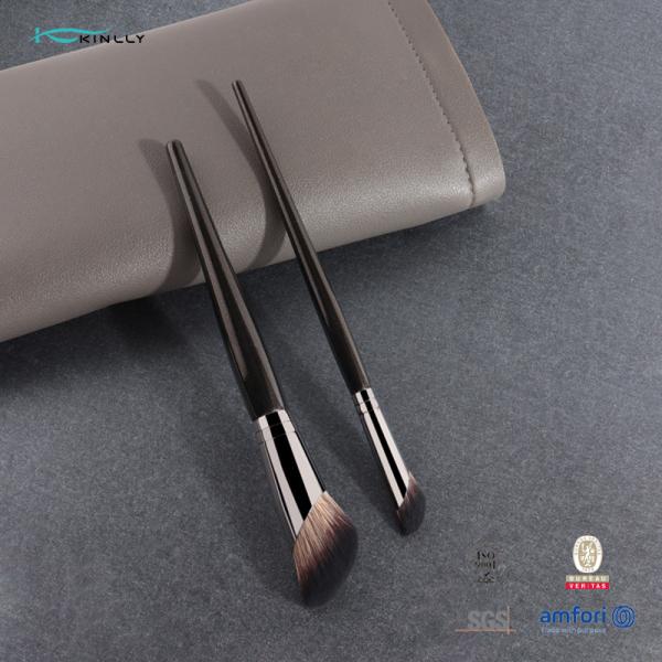 2pcs Makeup Concealer Brush Synthetic Hair Aluminium Ferrule Makeup Foundation Brush
