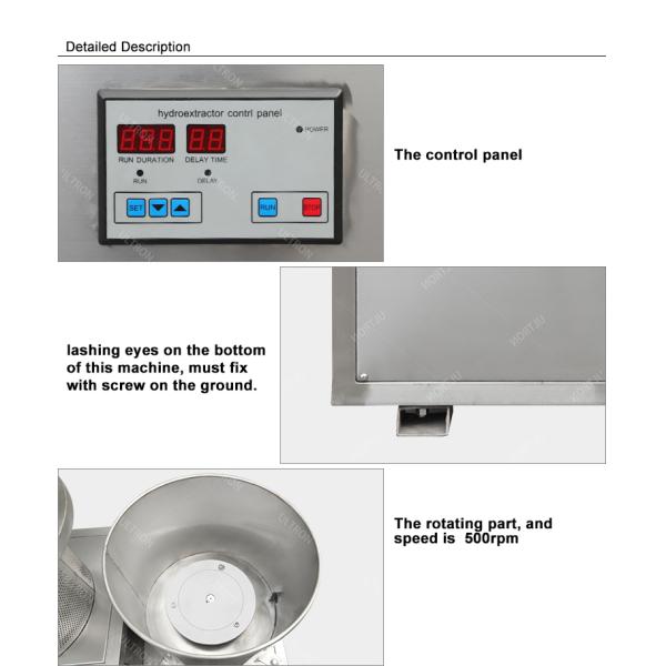 220V 380V Industrial Dehydrator For Deoiling French Fries And Potato Chips