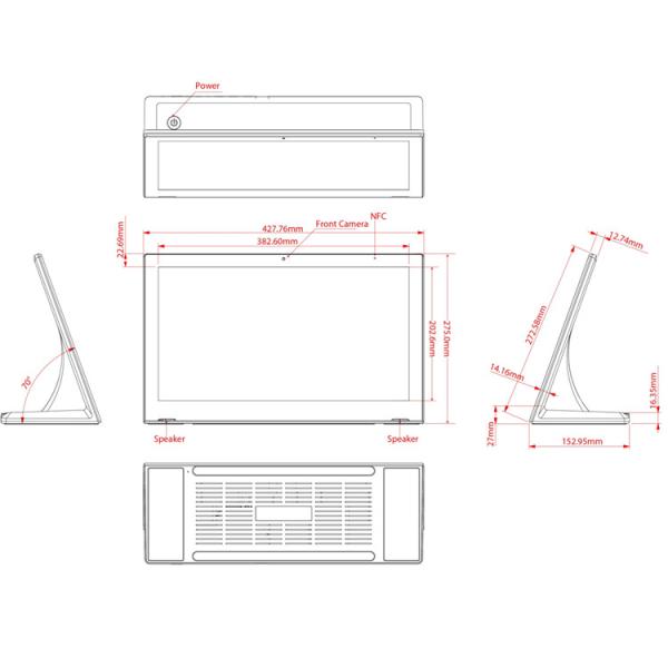 Octa Core 1.5GHz Android 6.0 Tablette 17 pouces tout en un écran tactile
