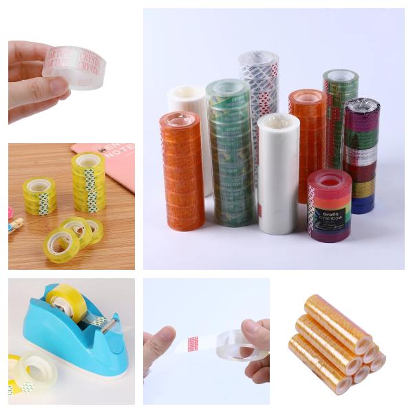Dispensador de BOPP Crystal Clear Stationery Tape With para la escuela de la oficina