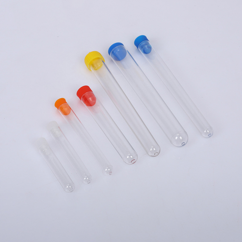 Custom Different Size Food Grade 12*75mm Plastic Test Tube With Screw Cap for Packaging