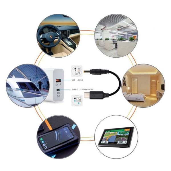 USB C - DC 5521 ケーブル 100W PD 充電対応 ラップトップ モニター