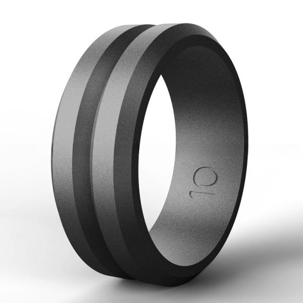 Unisex Silicone Rubber Rings 8mm Grooved for Wedding Engagement