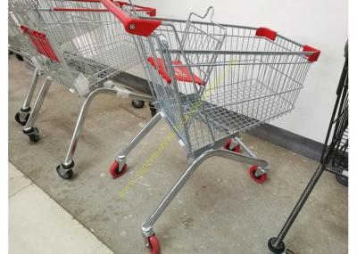 Removable Wheeled Supermarket Shopping Cart / Steel Wire Carts With PVC Wheels