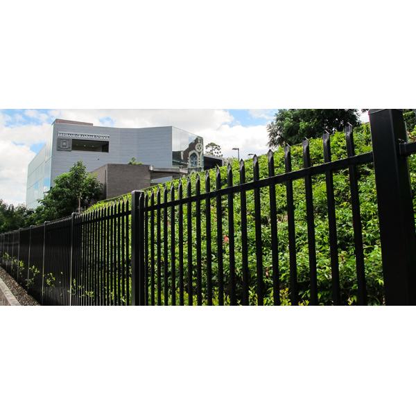 Black 2.4m Wrought Iron Fence Panel Steel Metal Picket Ornamental